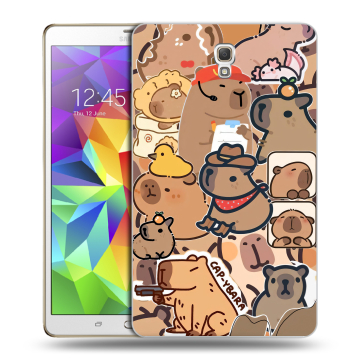 Силиконовый чехол на Samsung Galaxy Tab S 8.4 с принтом капибара