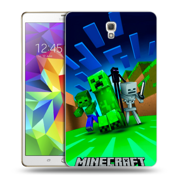 Силиконовый чехол на Samsung Galaxy Tab S 8.4 с принтом Майнкрафт