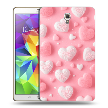 Силиконовый чехол на Samsung Galaxy Tab S 8.4 с принтом Сердечки