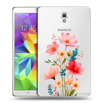 Силиконовый чехол на Samsung Galaxy Tab S 8.4 с принтом Цветы Силиконовый чехол на Samsung Galaxy Tab S 8.4 с принтом Цветы