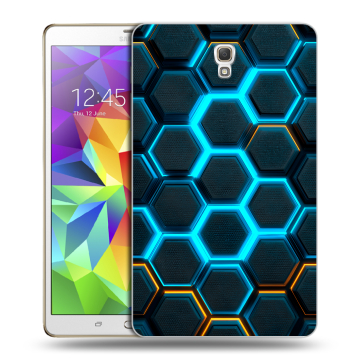 Силиконовый чехол на Samsung Galaxy Tab S 8.4 с принтом Неоновые соты Силиконовый чехол на Samsung Galaxy Tab S 8.4 с принтом Неоновые соты