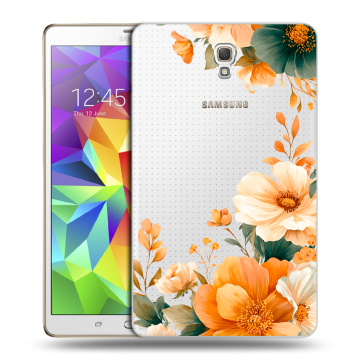 Силиконовый чехол на Samsung Galaxy Tab S 8.4 с принтом Цветы принт Силиконовый чехол на Samsung Galaxy Tab S 8.4 с принтом Цветы принт