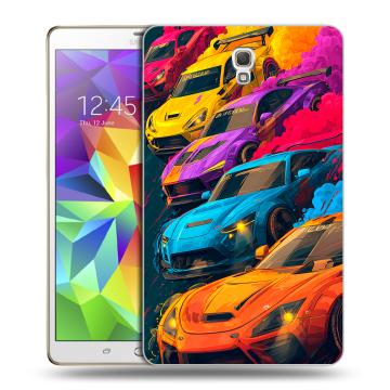 Силиконовый чехол на Samsung Galaxy Tab S 8.4 с принтом Тачки Силиконовый чехол на Samsung Galaxy Tab S 8.4 с принтом Тачки