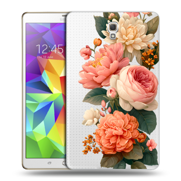 Силиконовый чехол на Samsung Galaxy Tab S 8.4 с принтом цветы