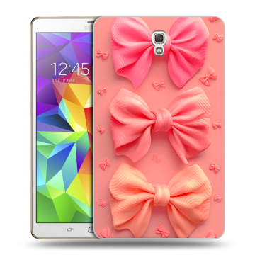 Силиконовый чехол на Samsung Galaxy Tab S 8.4 с принтом Розовые бантики