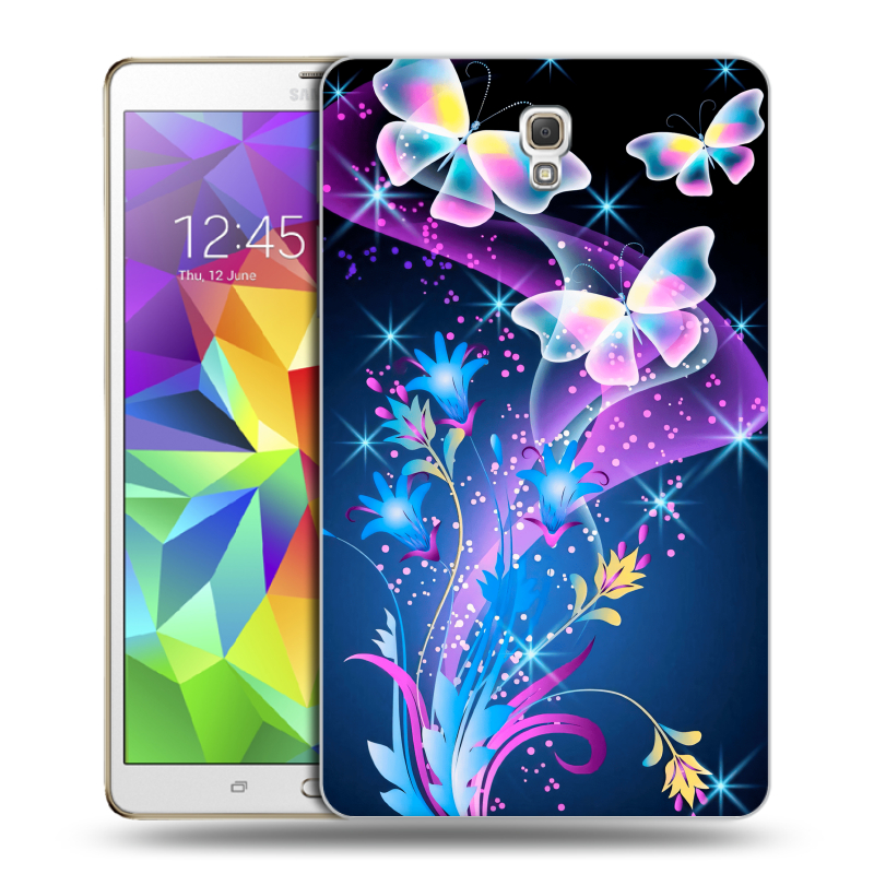 Силиконовый чехол на Samsung Galaxy Tab S 8.4 с принтом Бабочки Силиконовый чехол на Samsung Galaxy Tab S 8.4 с принтом Бабочки