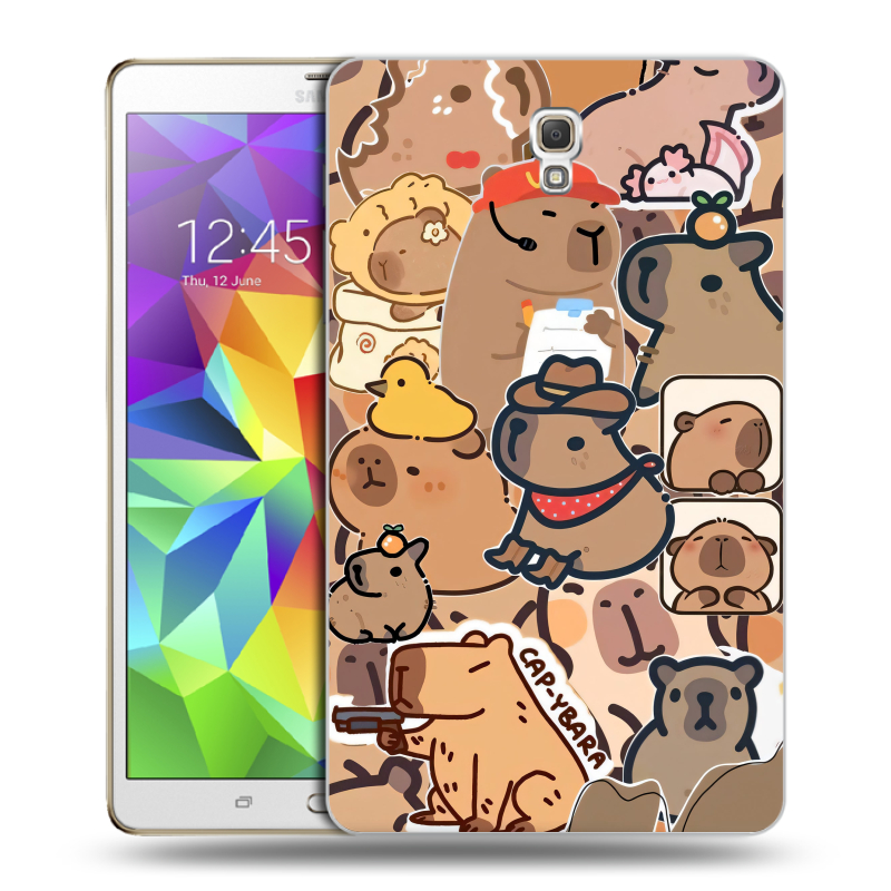 Силиконовый чехол на Samsung Galaxy Tab S 8.4 с принтом капибара Силиконовый чехол на Samsung Galaxy Tab S 8.4 с принтом капибара
