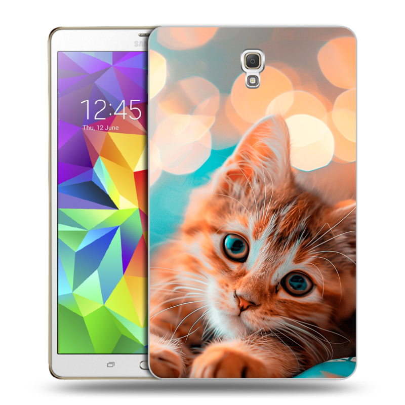 Силиконовый чехол на Samsung Galaxy Tab S 8.4 с принтом котик Силиконовый чехол на Samsung Galaxy Tab S 8.4 с принтом котик