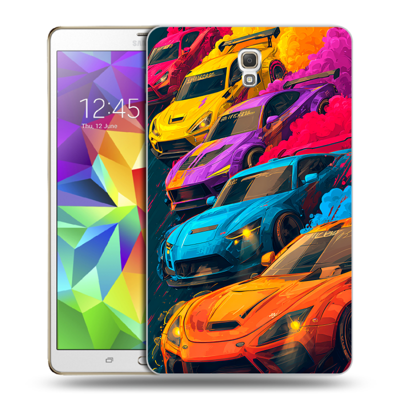 Силиконовый чехол на Samsung Galaxy Tab S 8.4 с принтом Тачки Силиконовый чехол на Samsung Galaxy Tab S 8.4 с принтом Тачки