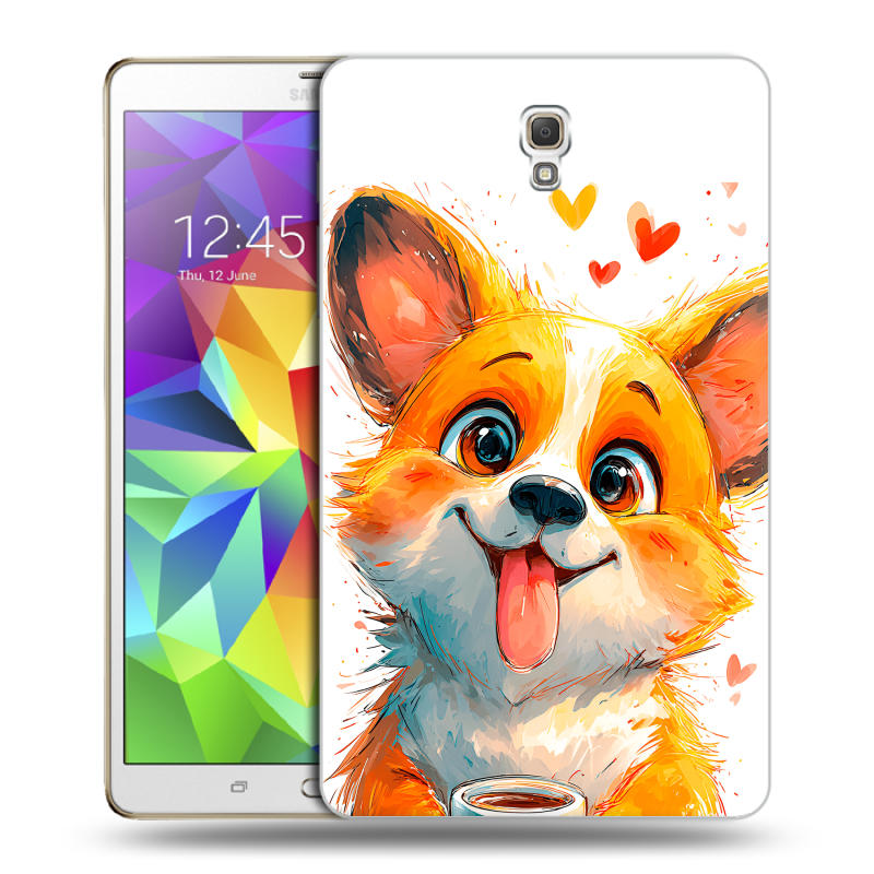Силиконовый чехол на Samsung Galaxy Tab S 8.4 с принтом корги Силиконовый чехол на Samsung Galaxy Tab S 8.4 с принтом корги