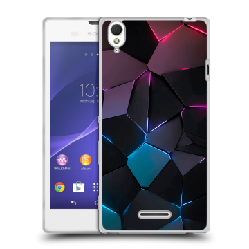 Силиконовый чехол на Sony Xperia T3 с принтом Геометрия неона