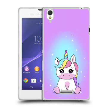 Силиконовый чехол на Sony Xperia T3 с принтом Единорог