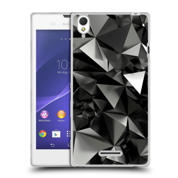 Силиконовый чехол на Sony Xperia T3 с принтом Черные кристаллы