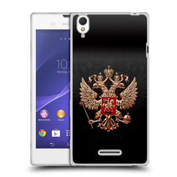 Силиконовый чехол на Sony Xperia T3 с принтом Герб России