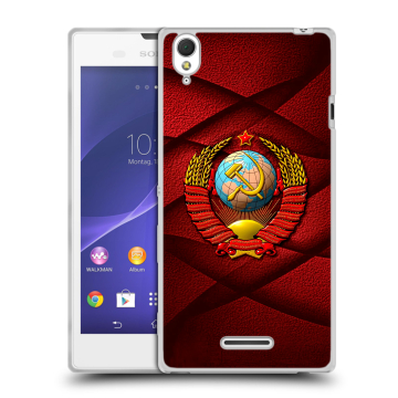 Силиконовый чехол на Sony Xperia T3 с принтом Герб СССР