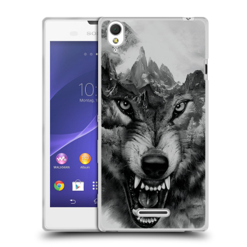 Силиконовый чехол на Sony Xperia T3 с принтом Волк