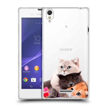 Силиконовый чехол на Sony Xperia T3 с принтом Кошки