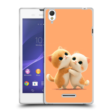 Силиконовый чехол на Sony Xperia T3 с принтом Милые котики