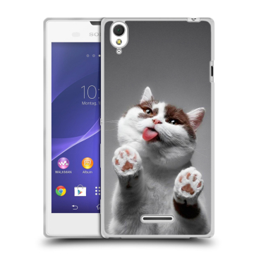 Силиконовый чехол на Sony Xperia T3 с принтом Коты