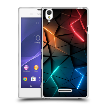 Силиконовый чехол на Sony Xperia T3 с принтом Абстракция неон