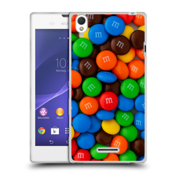 Силиконовый чехол на Sony Xperia T3 с принтом Конфеты