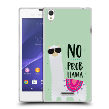 Силиконовый чехол на Sony Xperia T3 с принтом Лама