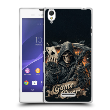 Силиконовый чехол на Sony Xperia T3 с принтом Скелет карты