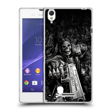Силиконовый чехол на Sony Xperia T3 с принтом Скелет