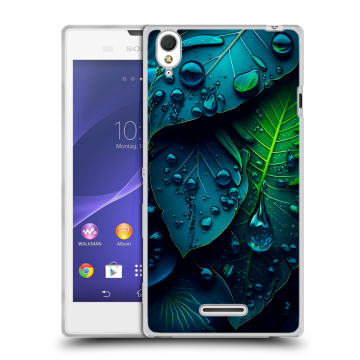 Силиконовый чехол на Sony Xperia T3 с принтом Листья