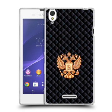 Силиконовый чехол на Sony Xperia T3 с принтом Герб России принт