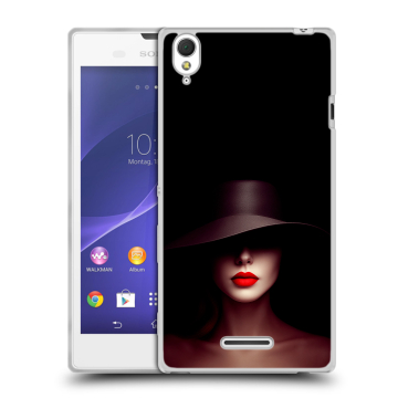 Силиконовый чехол на Sony Xperia T3 с принтом Девушка в шляпе Силиконовый чехол на Sony Xperia T3 с принтом Девушка в шляпе