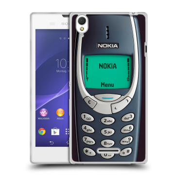 Силиконовый чехол на Sony Xperia T3 с принтом Старый телефон