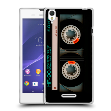 Силиконовый чехол на Sony Xperia T3 с принтом Кассета