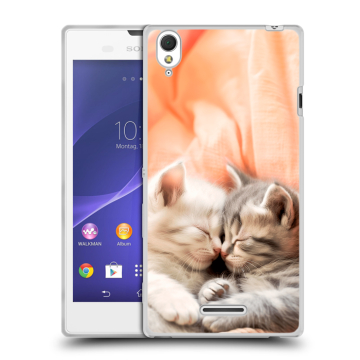 Силиконовый чехол на Sony Xperia T3 с принтом Котята Силиконовый чехол на Sony Xperia T3 с принтом Котята