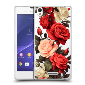 Силиконовый чехол на Sony Xperia T3 с принтом Розы Силиконовый чехол на Sony Xperia T3 с принтом Розы