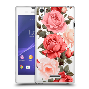 Силиконовый чехол на Sony Xperia T3 с принтом Розы Силиконовый чехол на Sony Xperia T3 с принтом Розы