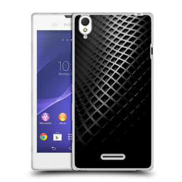 Силиконовый чехол на Sony Xperia T3 с принтом Текстура металла