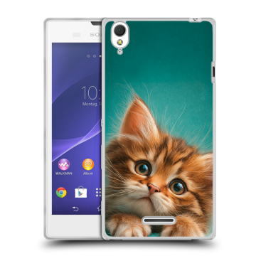 Силиконовый чехол на Sony Xperia T3 с принтом котенок Силиконовый чехол на Sony Xperia T3 с принтом котенок
