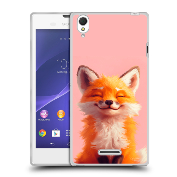Силиконовый чехол на Sony Xperia T3 с принтом милая лиса Силиконовый чехол на Sony Xperia T3 с принтом милая лиса