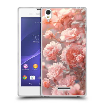 Силиконовый чехол на Sony Xperia T3 с принтом Розовые розы Силиконовый чехол на Sony Xperia T3 с принтом Розовые розы