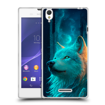 Силиконовый чехол на Sony Xperia T3 с принтом бабочки саккура Силиконовый чехол на Sony Xperia T3 с принтом бабочки саккура