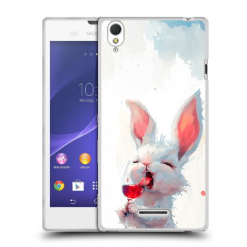 Силиконовый чехол на Sony Xperia T3 с принтом кролик зайчик Силиконовый чехол на Sony Xperia T3 с принтом кролик зайчик