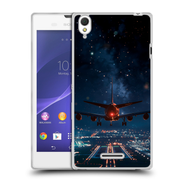 Силиконовый чехол на Sony Xperia T3 с принтом самолет Силиконовый чехол на Sony Xperia T3 с принтом самолет