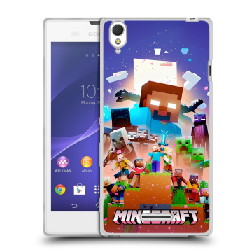 Силиконовый чехол на Sony Xperia T3 с принтом Майнкрафт Minecraft