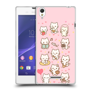 Силиконовый чехол на Sony Xperia T3 с принтом Hello Kitty Хелоу Кити Силиконовый чехол на Sony Xperia T3 с принтом Hello Kitty Хелоу Кити