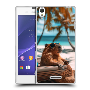 Силиконовый чехол на Sony Xperia T3 с принтом Капибара Силиконовый чехол на Sony Xperia T3 с принтом Капибара