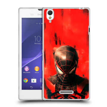 Силиконовый чехол на Sony Xperia T3 с принтом человек паук spiderman Силиконовый чехол на Sony Xperia T3 с принтом человек паук spiderman