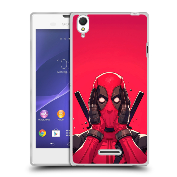 Силиконовый чехол на Sony Xperia T3 с принтом Дедпул Deadpool Силиконовый чехол на Sony Xperia T3 с принтом Дедпул Deadpool