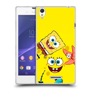 Силиконовый чехол на Sony Xperia T3 с принтом Спанч боб Спанчбоб Силиконовый чехол на Sony Xperia T3 с принтом Спанч боб Спанчбоб