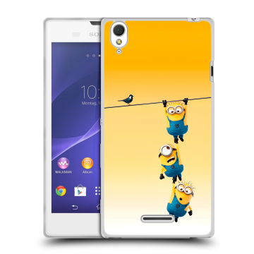 Силиконовый чехол на Sony Xperia T3 с принтом Миньоны Силиконовый чехол на Sony Xperia T3 с принтом Миньоны